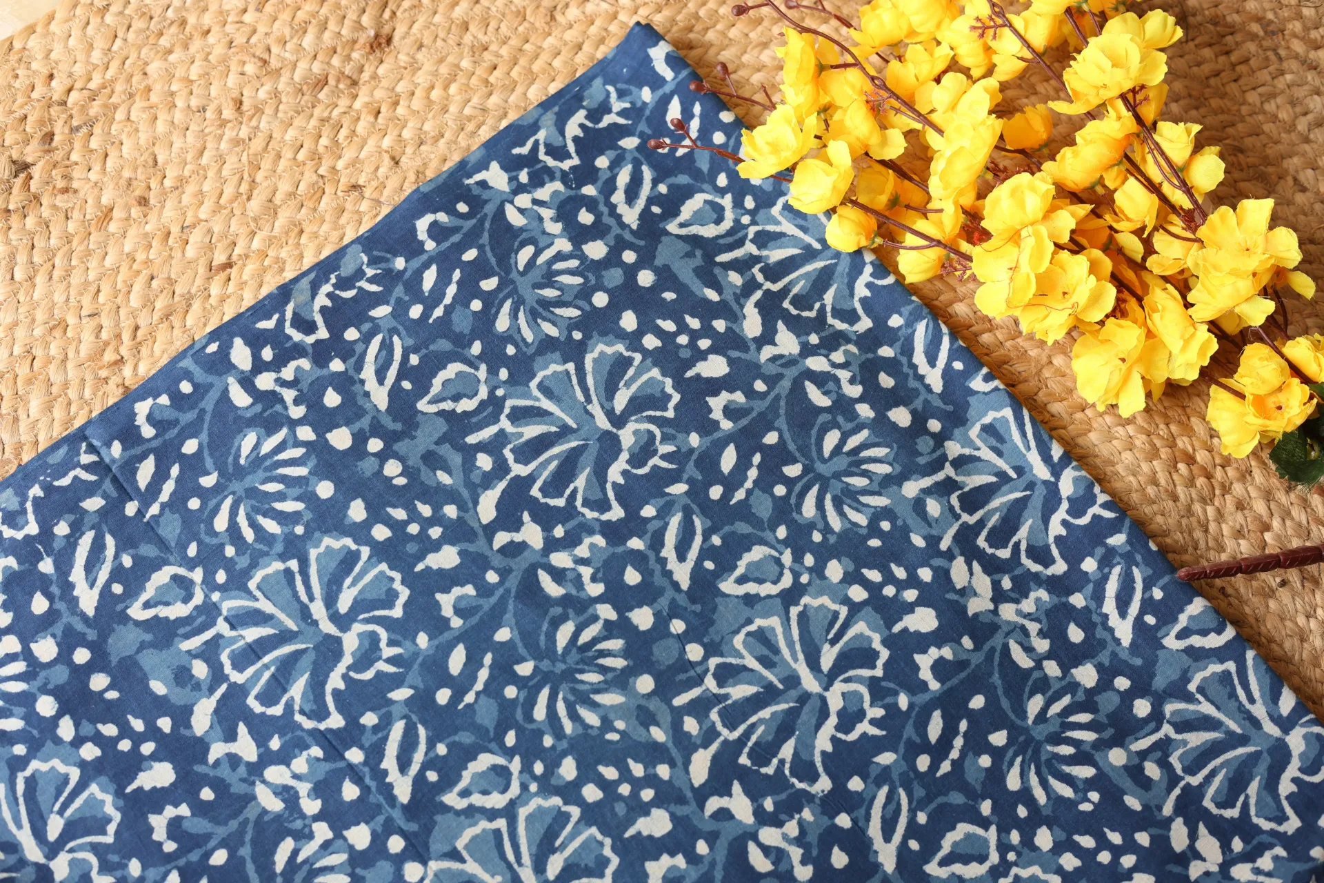 Indigo Print Cotton (Flower Print)