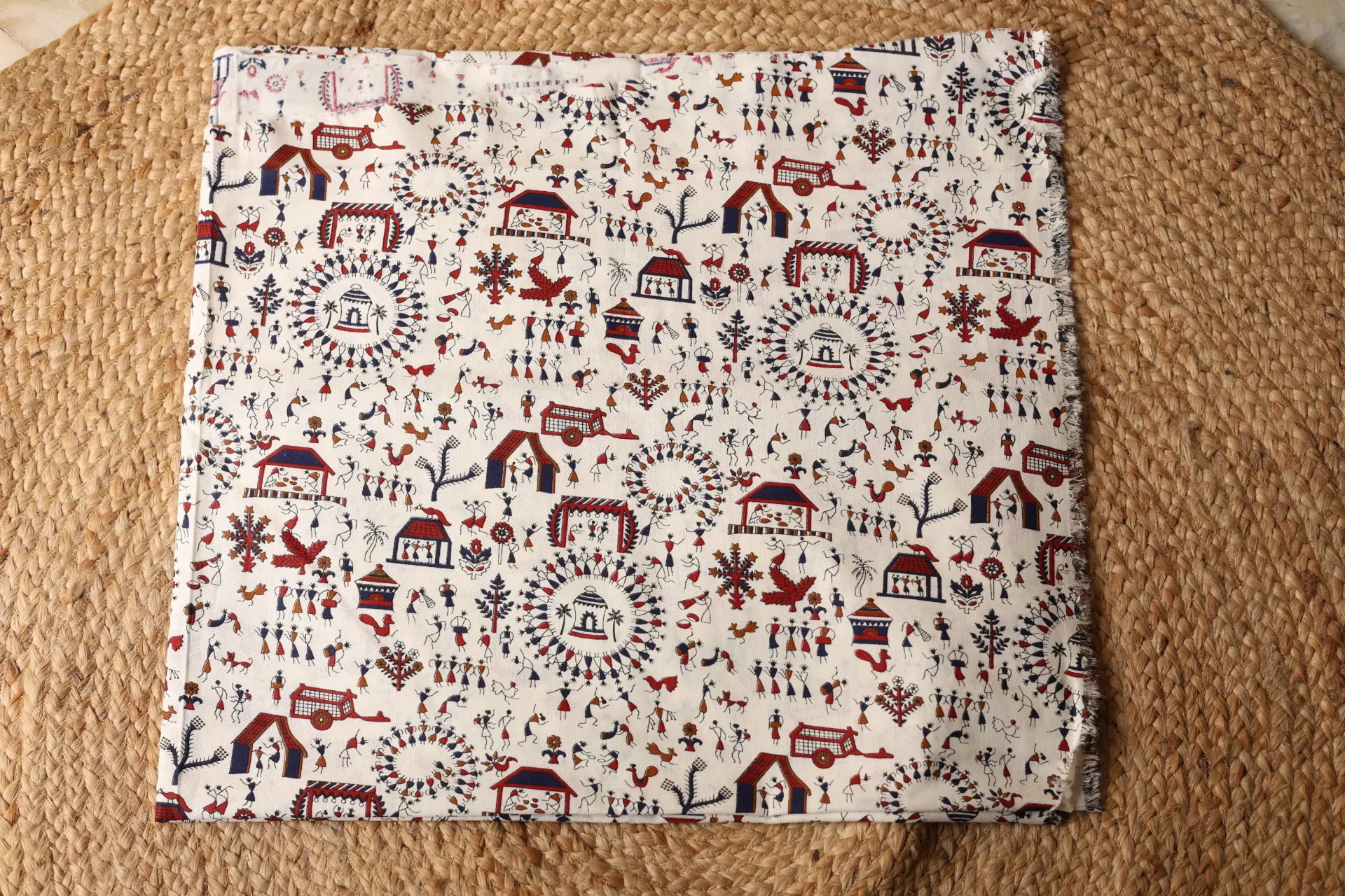 Warli Print Cotton (Navy Blue)