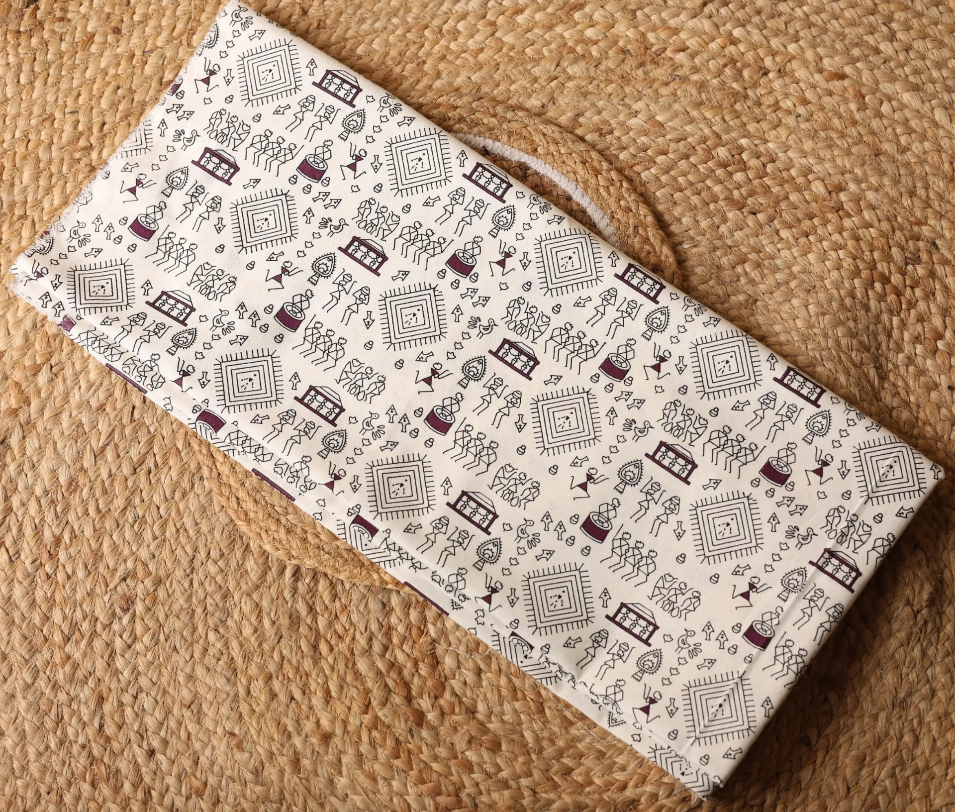 Warli Print Cotton (White & Purple)