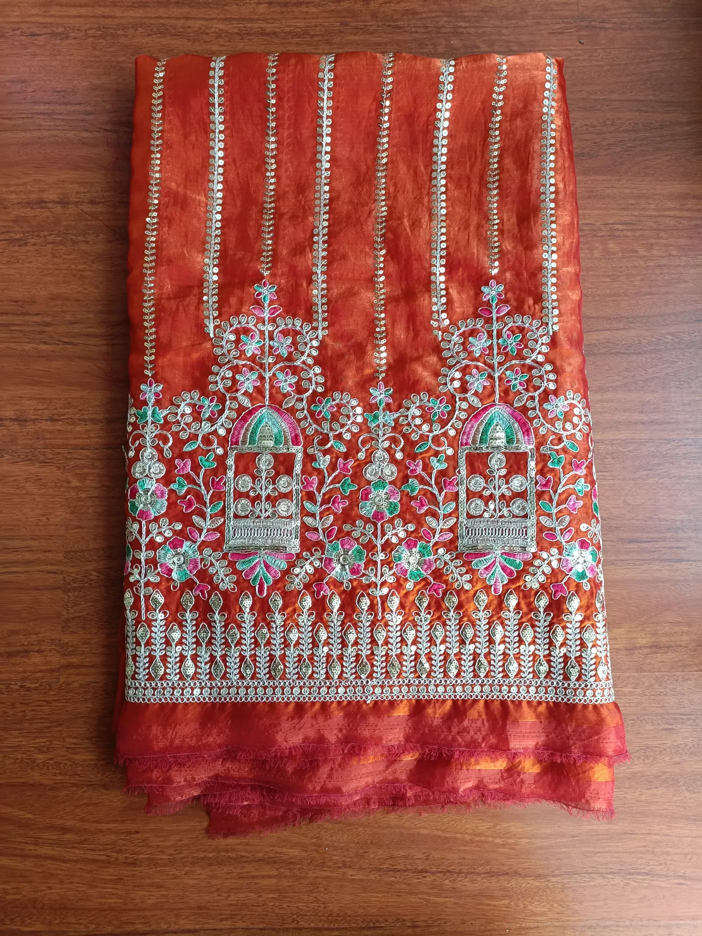 Soft Satin-Silk Blend(Fendi) Metallic Orange